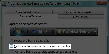 Ganhe um pouco de espaço enquanto não usa a Barra de Tarefas.