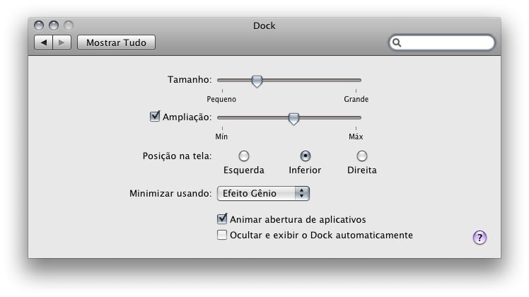 Configurações básicas.