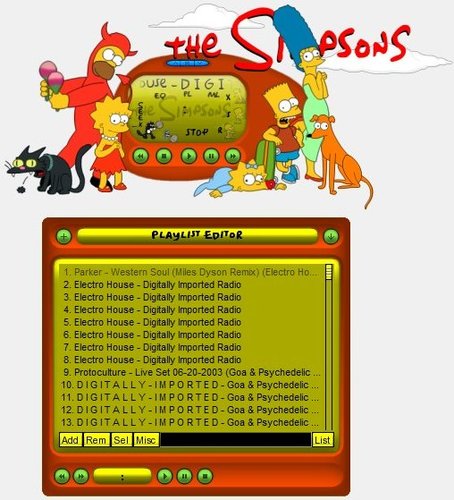 Skin dos Simpsons para o Winamp.