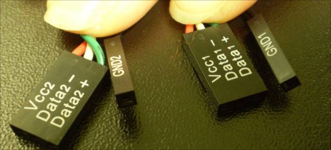 Fios de duas entradas USB frontais