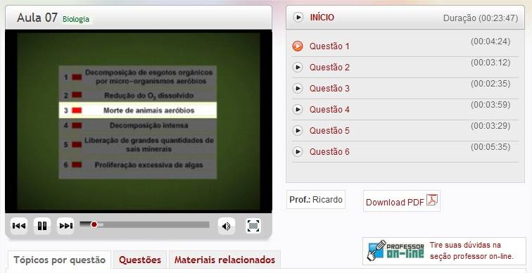 Além de vídeoaulas, com o Enem Tube você pode fazer download de textos complementares em PDF