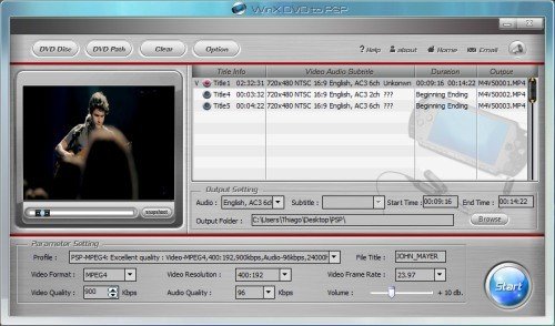 WinX Free DVD to PSP Ripper