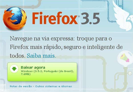 A Mozilla também sugere o download do seu navegador!