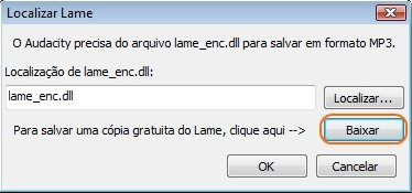 Para salvar em MP3, você precisa de uma DLL