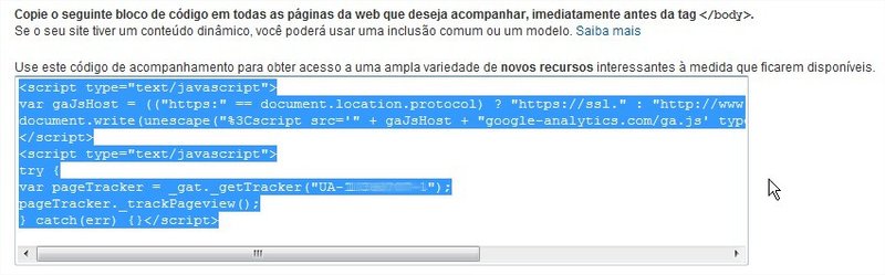 Copie esse código para colocar no corpo do seu site.