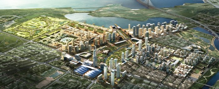 Um projeto renderizado de New Songdo.