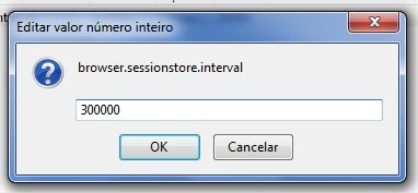 Altere o valor do tempo em milissegundos.