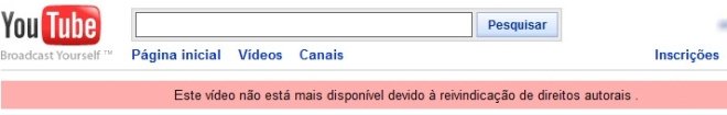 Vídeos que violam direitos autorais são removidos do YouTube