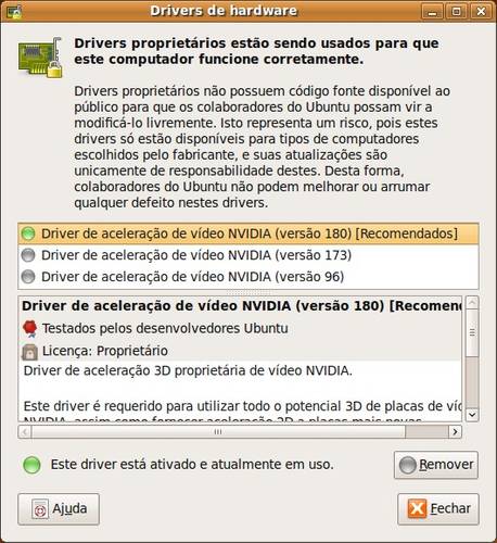 Adicionar hardware restrito no Ubuntu