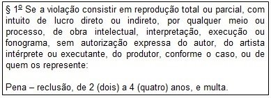 Primeiro parágrafo da lei antipirataria