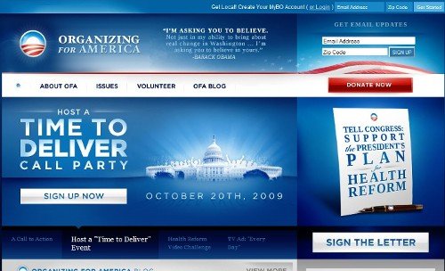 Site oficial da campanha de Barack Obama (clique para acessar)