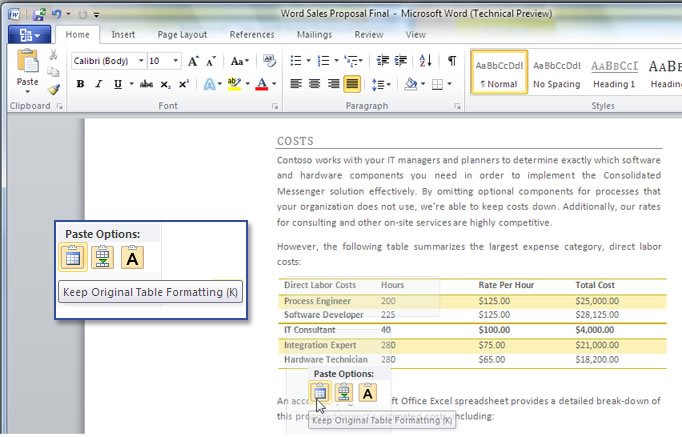 Nova interface do Microsoft Word 2010