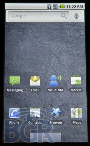 Interface principal do Android 2.0