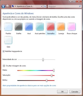 Você pode configurar os tons da Área de Trabalho do Windows Vista.