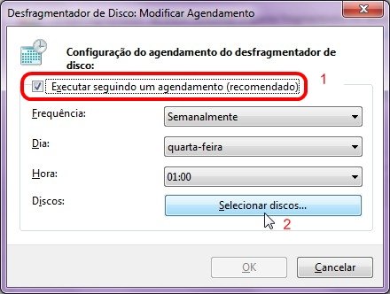 Programe um horário para realizar a desfragmentação.