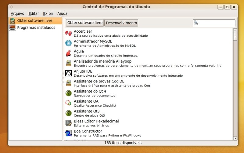 Central de Programas do Ubuntu.