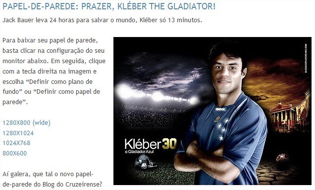 Wallpaper Kléber, the Gladiator - Blog do Cruzeirense