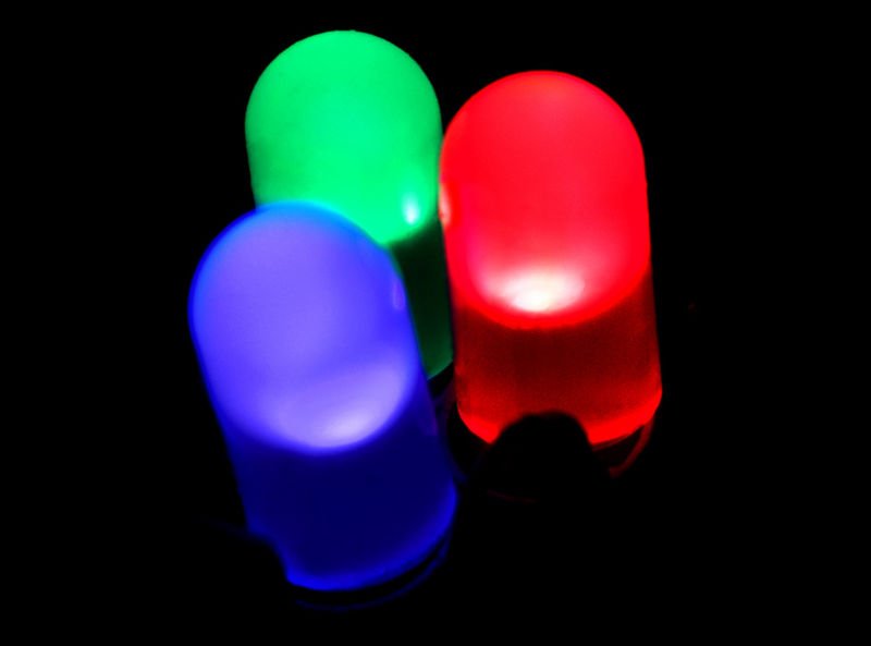 Luzes coloridas de LED