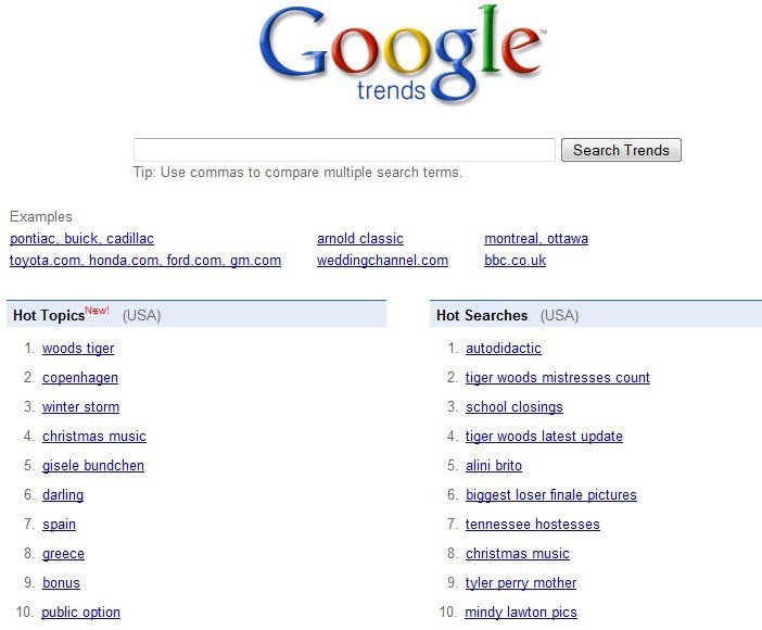 Google trends e o que bomba na web