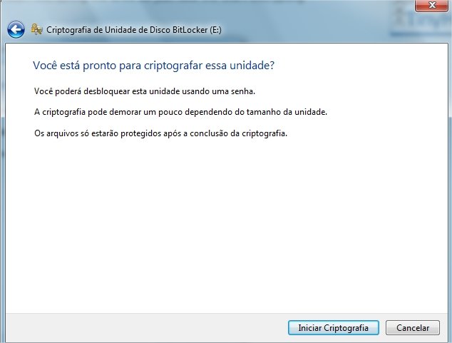 Iniciar o processo de criptografia