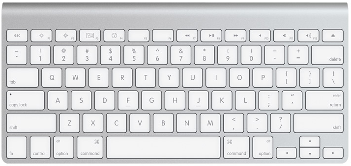 O teclado de um Mac é bastante diferente!