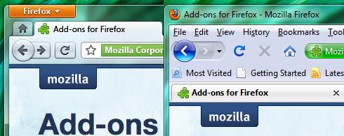 Visual do novo Firefox e comparativo com a versão atual. Foto: reprodução blog Stephen Horlander.