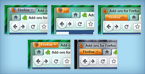 Visual do novo Firefox com diferentes personalizações. Foto: reprodução blog Stephen Horlander.