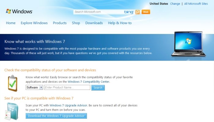 Este site da Microsoft vai ajudar os usuários na adaptação ao Windows 7.