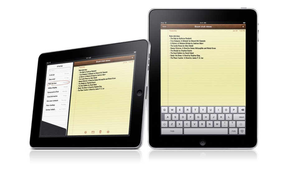 Contatos e teclado do iPad