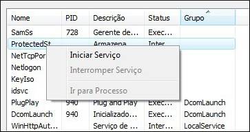 Inicie ou interrompar um serviço