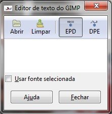 A janela de  formatação de texto que o GIMP utiliza não é nada prática!