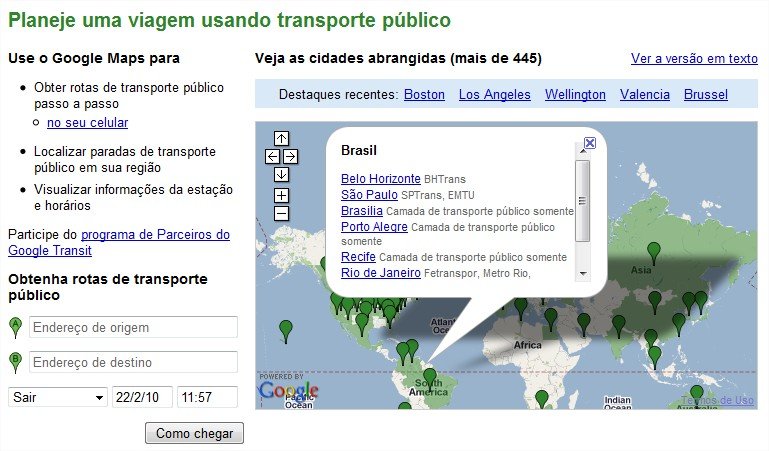 Vá de ônibus, o Google Transit ajuda!