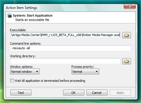 Configurando o EventGhost para o Ember Media Manager.