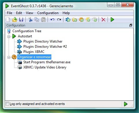 Configurando o EventGhost para o XBMC.