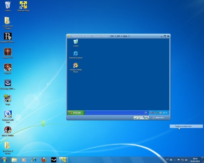 Windows 7 e XP juntos com a máquina virtual