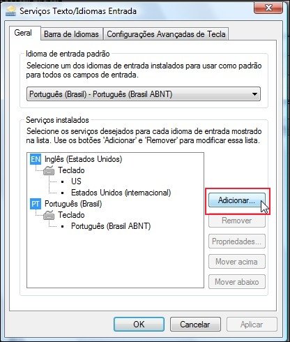 Adicionando novos teclados