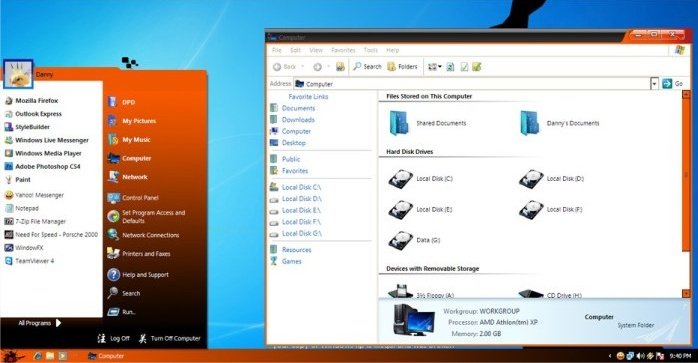 Tema rubro-negro para Windows XP