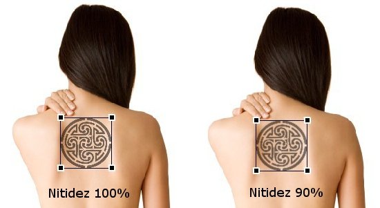 Diferença entre a nitidez das imagens.