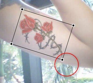 Gire a imagem para  adaptá-la ao corpo.