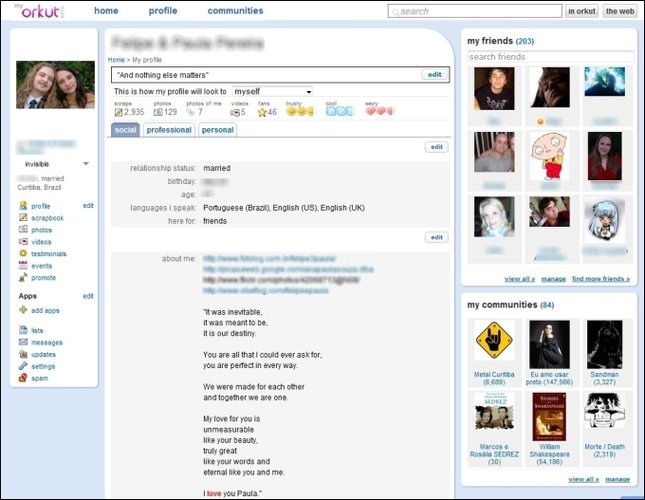O Orkut Antigo