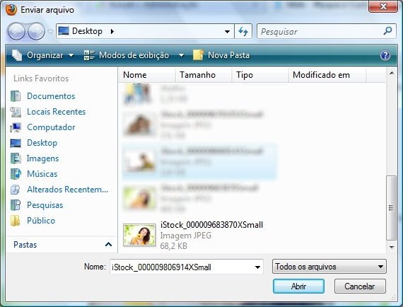 Procurando pela  imagem no computador