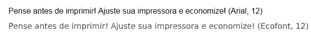 Comparação com Arial