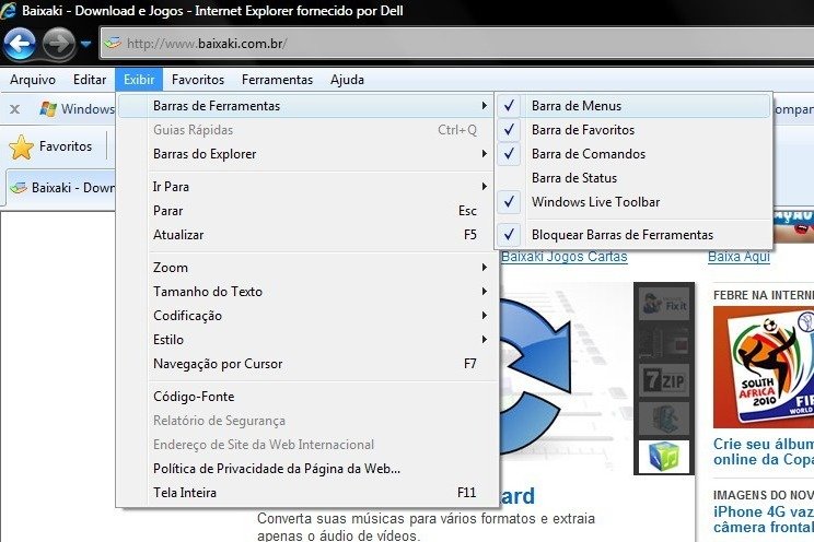 Clique em Exibir e abra as opções de edição