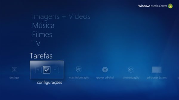 Abrindo o Windows Media Center