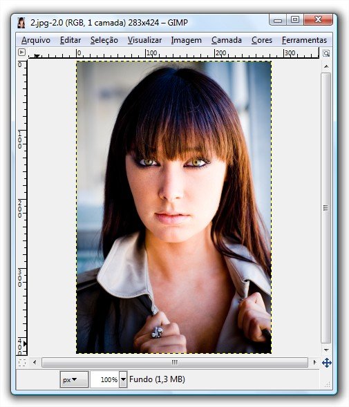 Abra sua imagem no GIMP