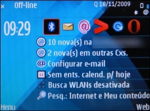 Página incial do Nokia com Symbian