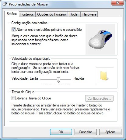 Deixando o mouse amigável para canhotos.