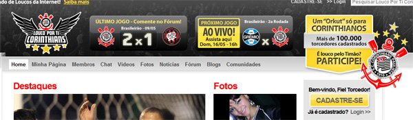 O Corinthians possui a sua própria rede social