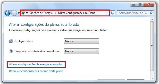 Hibernação automática no Windows 7