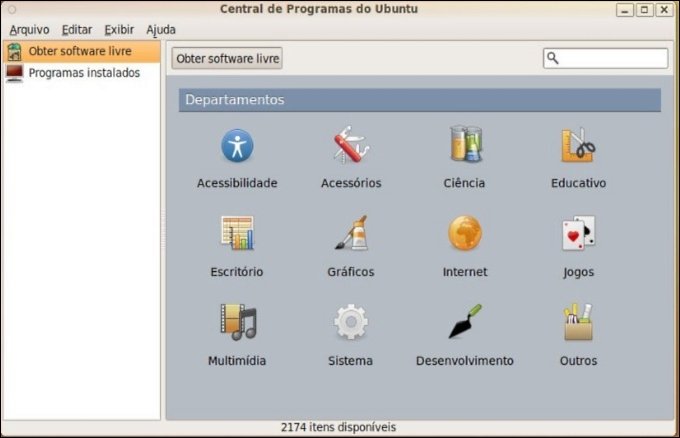 Central de softwares do Ubuntu